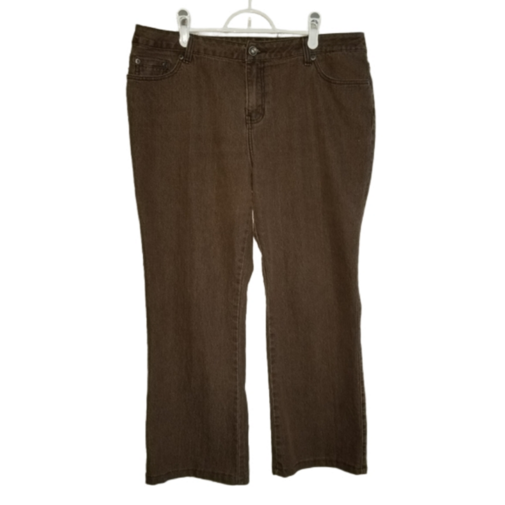 Cotton Ginny Womens Brown Denim Jeans Pants Label Reads Size 15 *